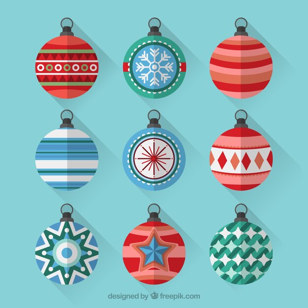 Pack de bolas decorativas planas para navidad