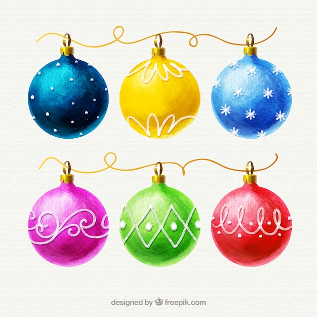 Vector gratuito pack de bolas de navidad decorativas