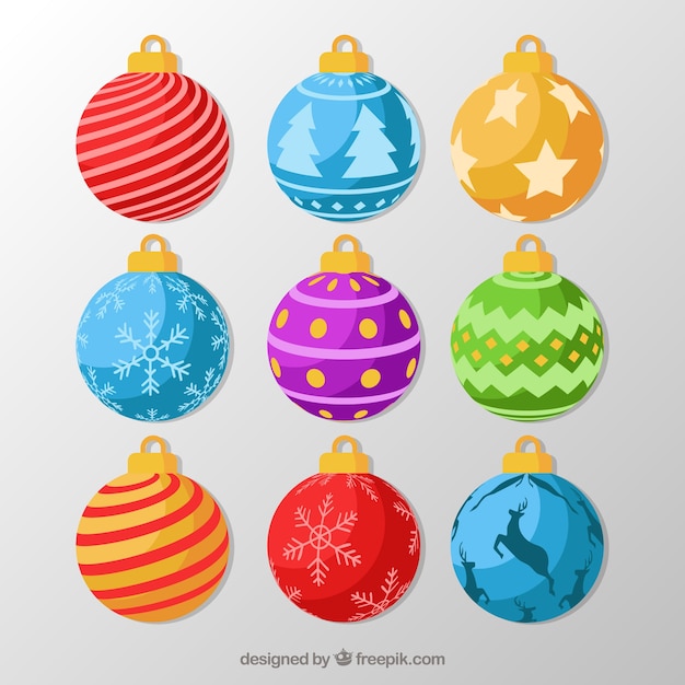 Vector gratuito pack de bolas de navidad