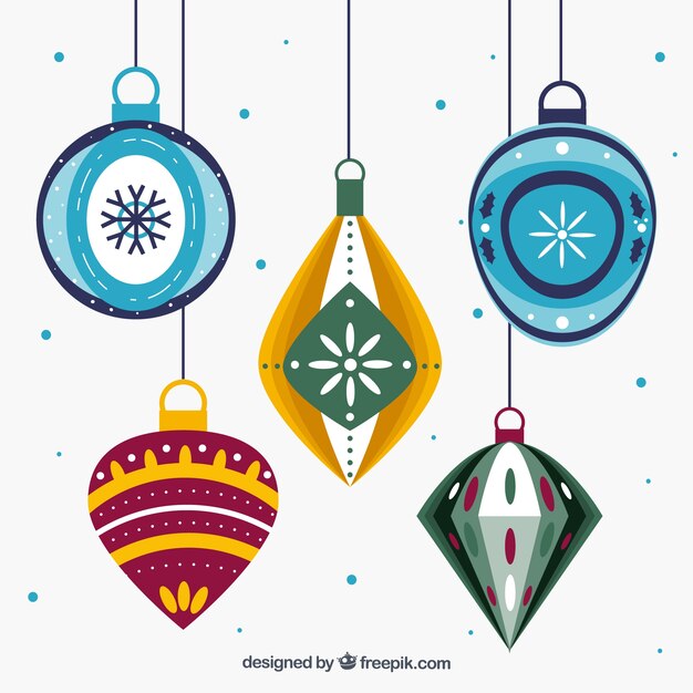 Pack de bolas retro navideñas decorativas
