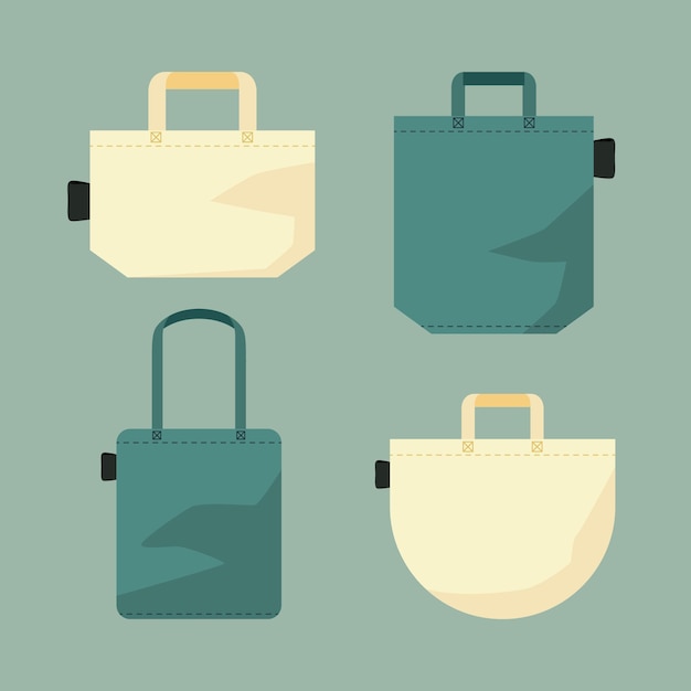 Pack de bolsa de tela de diseño plano