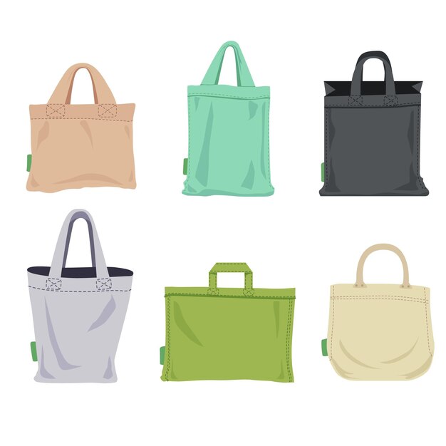 Pack de bolsa de tela de diseño plano