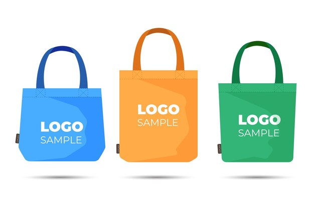 Pack de bolsa de tela de diseño plano