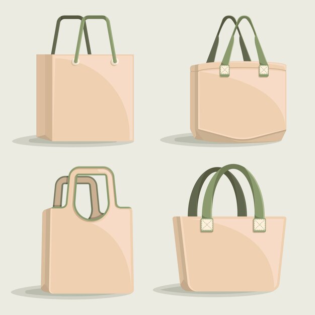 Pack de bolsa de tela de diseño plano