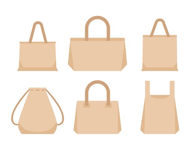 Pack de bolsa de tela de diseño plano