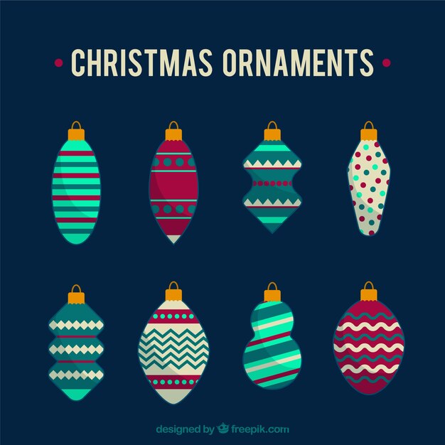 Pack de bonitas bolas retro de navidad