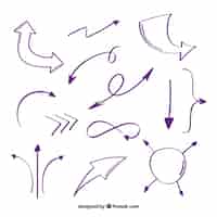 Vector gratuito pack de bonitas flechas dibujadas a mano