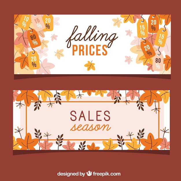 Pack bonito de banners para rebajas de otoño