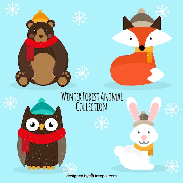 Pack de bonitos animales del bosque