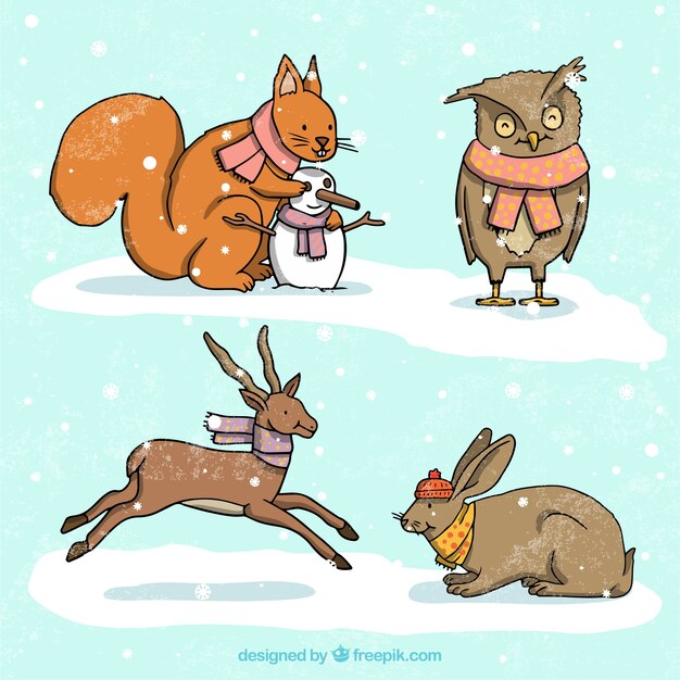 Pack de bonitos animales del bosque