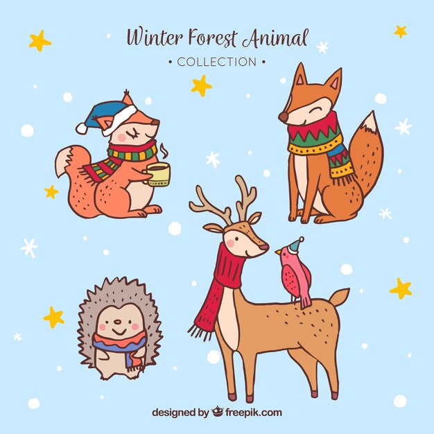 Pack de bonitos animales del bosque