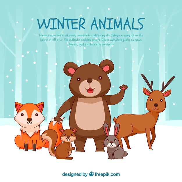 Pack de bonitos animales del bosque