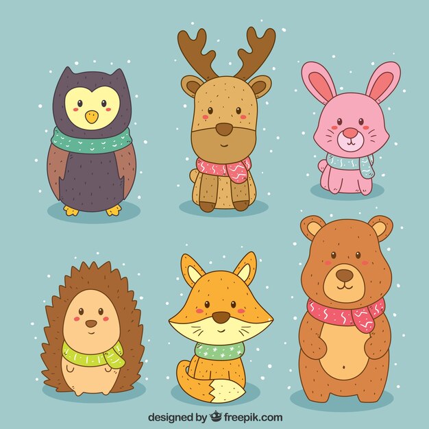 Pack de bonitos animales del bosque