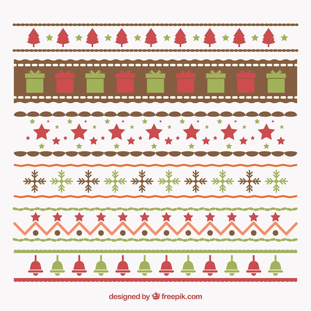 Pack de bonitos bordes decorativos navideños