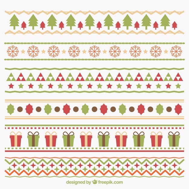 Pack de bonitos bordes decorativos navideños
