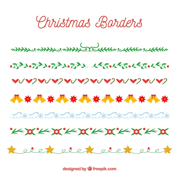 Pack de bonitos bordes decorativos navideños