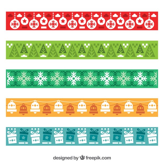 Pack de bonitos bordes decorativos navideños