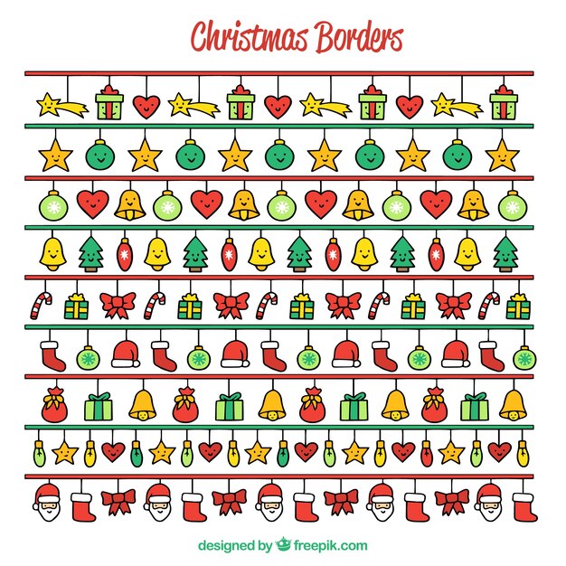 Pack de bonitos bordes decorativos navideños