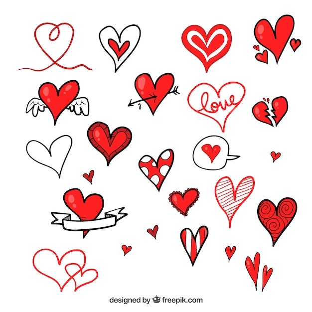 Vector gratuito pack de bonitos corazones