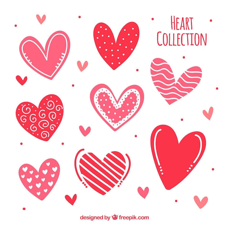Vector gratuito pack de bonitos corazones