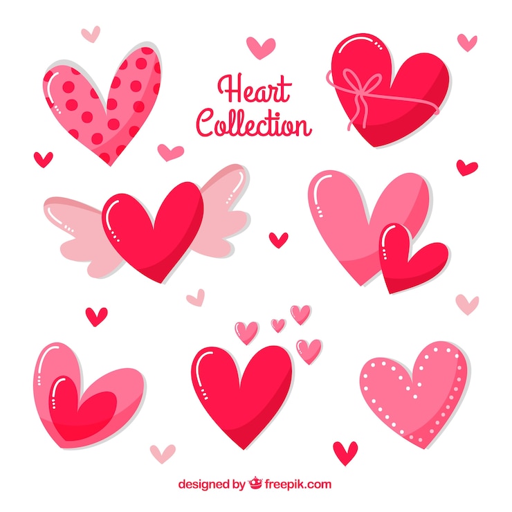 Vector gratuito pack de bonitos corazones