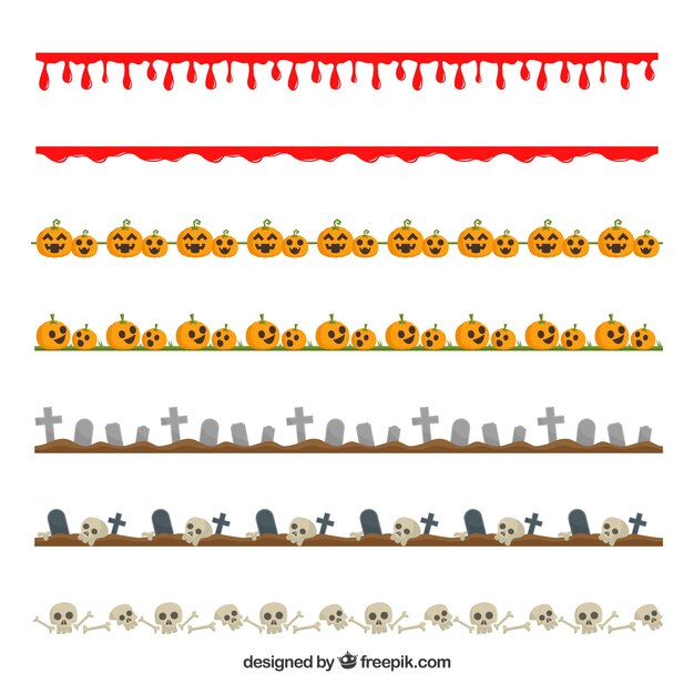 Pack de borders decorativos de halloween 