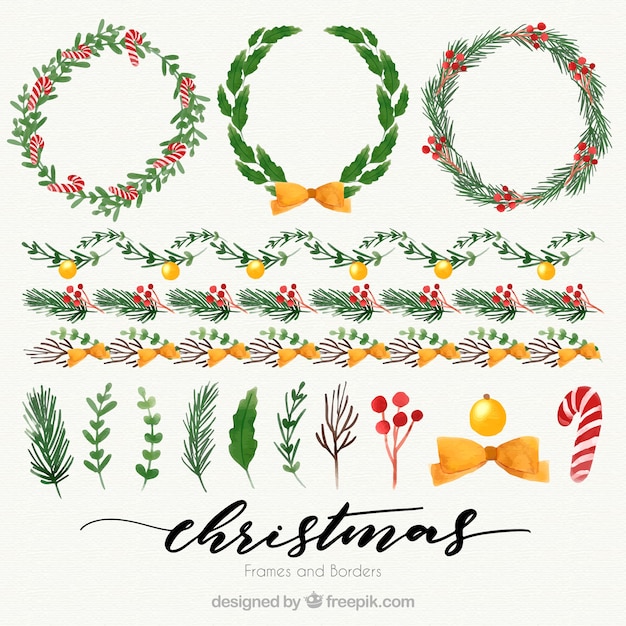 Pack de bordes decorativos navideños