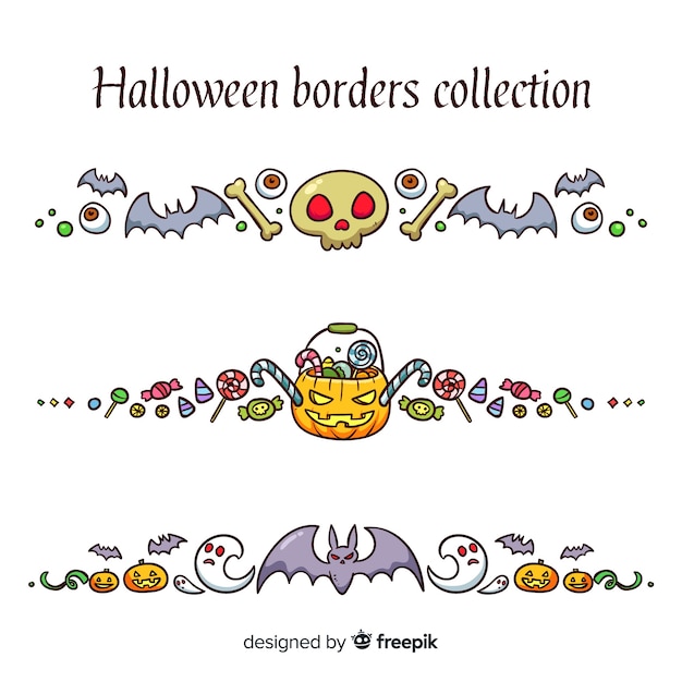 Vector gratuito pack de bordes de halloween