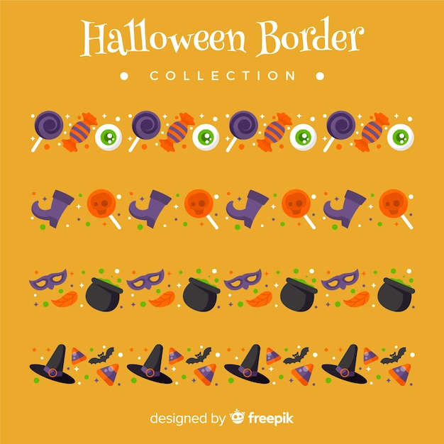 Vector gratuito pack de bordes de halloween