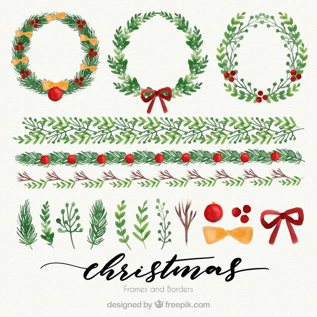 Pack de bordes navideños decorativos