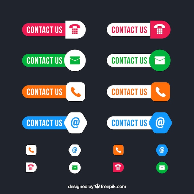 Pack de botones de colores de contacto 