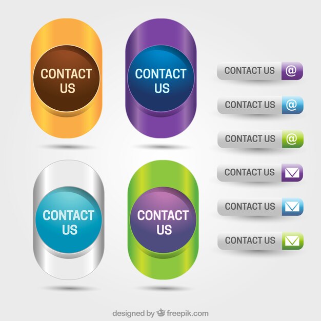 Pack de botones metálicos de contacto