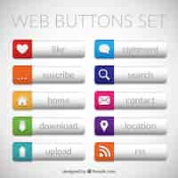 Vector gratuito pack de botones modernos para web