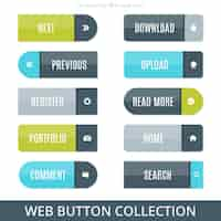 Vector gratuito pack de botones web redondeados