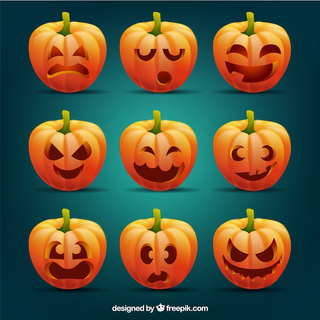 Pack de calabazas con expresiones