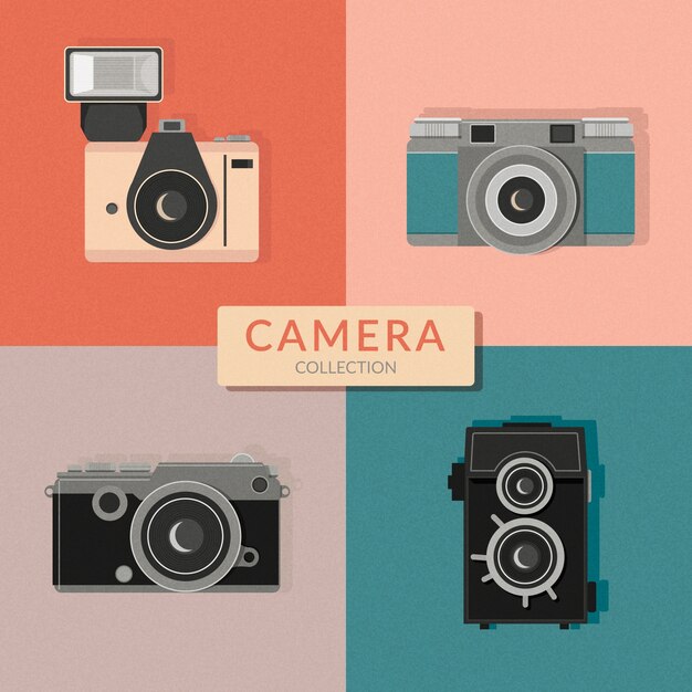 Pack de cámaras de fotos en estilo vintage 