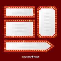 Vector gratuito pack de carteles de teatro plano