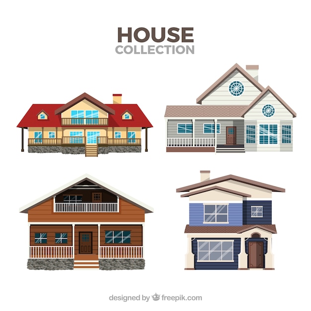 Vector gratuito pack de casas modernas