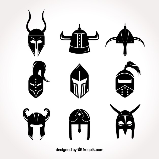 Pack de cascos de armadura de color negro