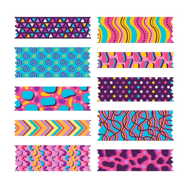 Pack de cintas washi dibujadas a mano
