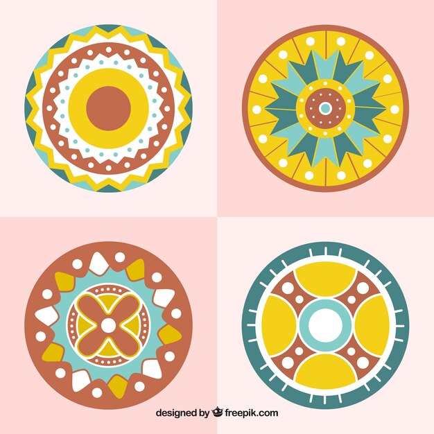 Pack de círculos abstractos en estilo étnico 