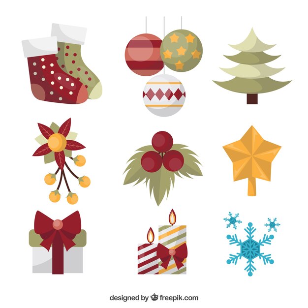 Pack clásico de adornos de navidad
