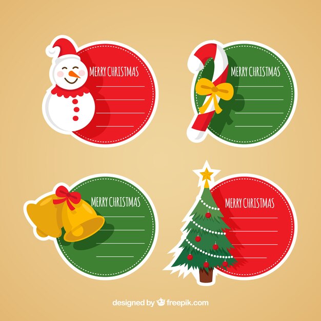 Pack clásico de etiquetas de navidad