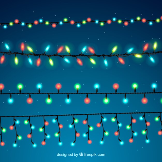 Pack clásico de luces de navidad coloridas