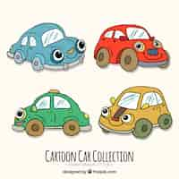 Vector gratuito pack de coches de dibujos animados