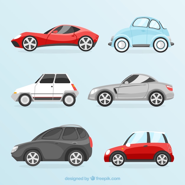 Vector gratuito pack de coches con diferente diseño