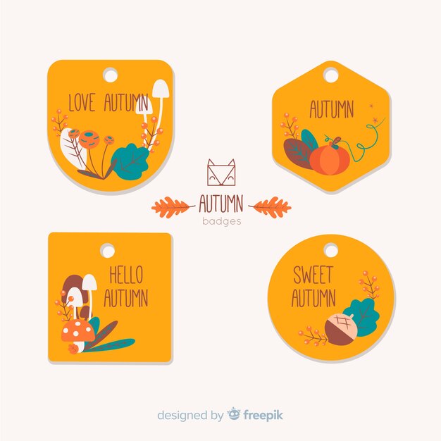 Vector gratuito pack de coloridas pegatinas de otoño