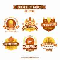 Vector gratuito pack colorido de insignias del oktoberfes