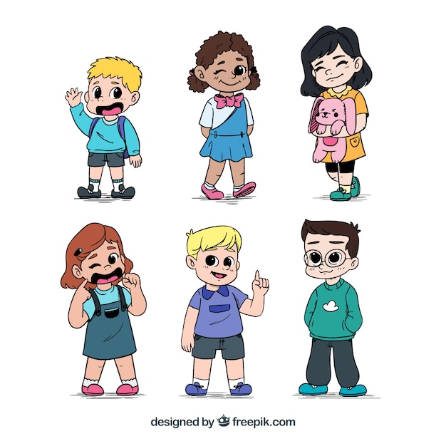 Pack colorido de niños lindos