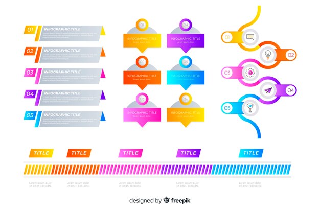 Pack de coloridos elementos infográficos